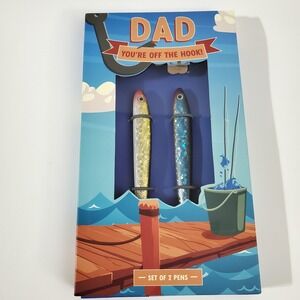 Fishing Lure Pens Set Of 2 - Gift For Dad Off The Hook Fish Ocean Sardine Pens
